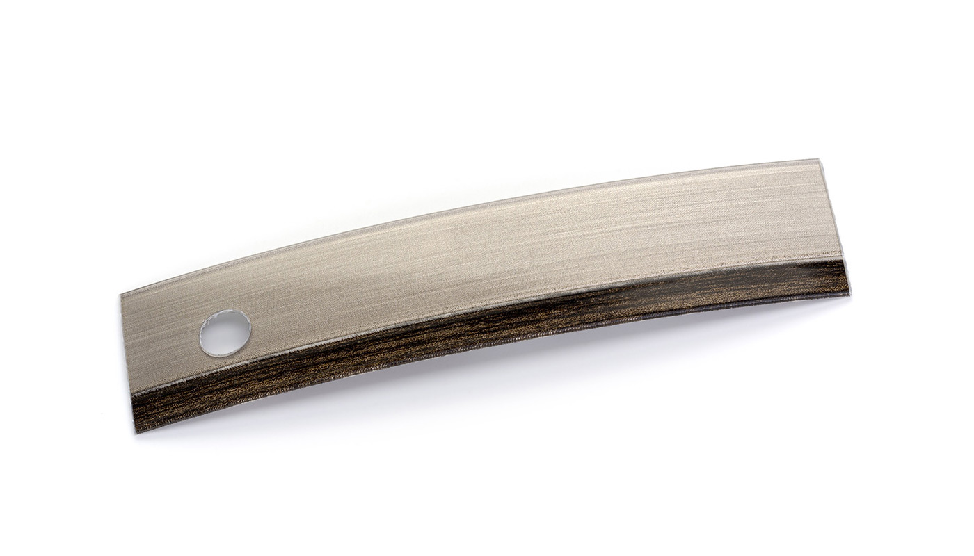 Bordo plastica PMMA Inox- Frassino Marrone Lucido HIGH-GLOSS